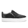 Ash Women's Jodie Quilted Leather Double Zip Flatform Trainers - Black - Image 1