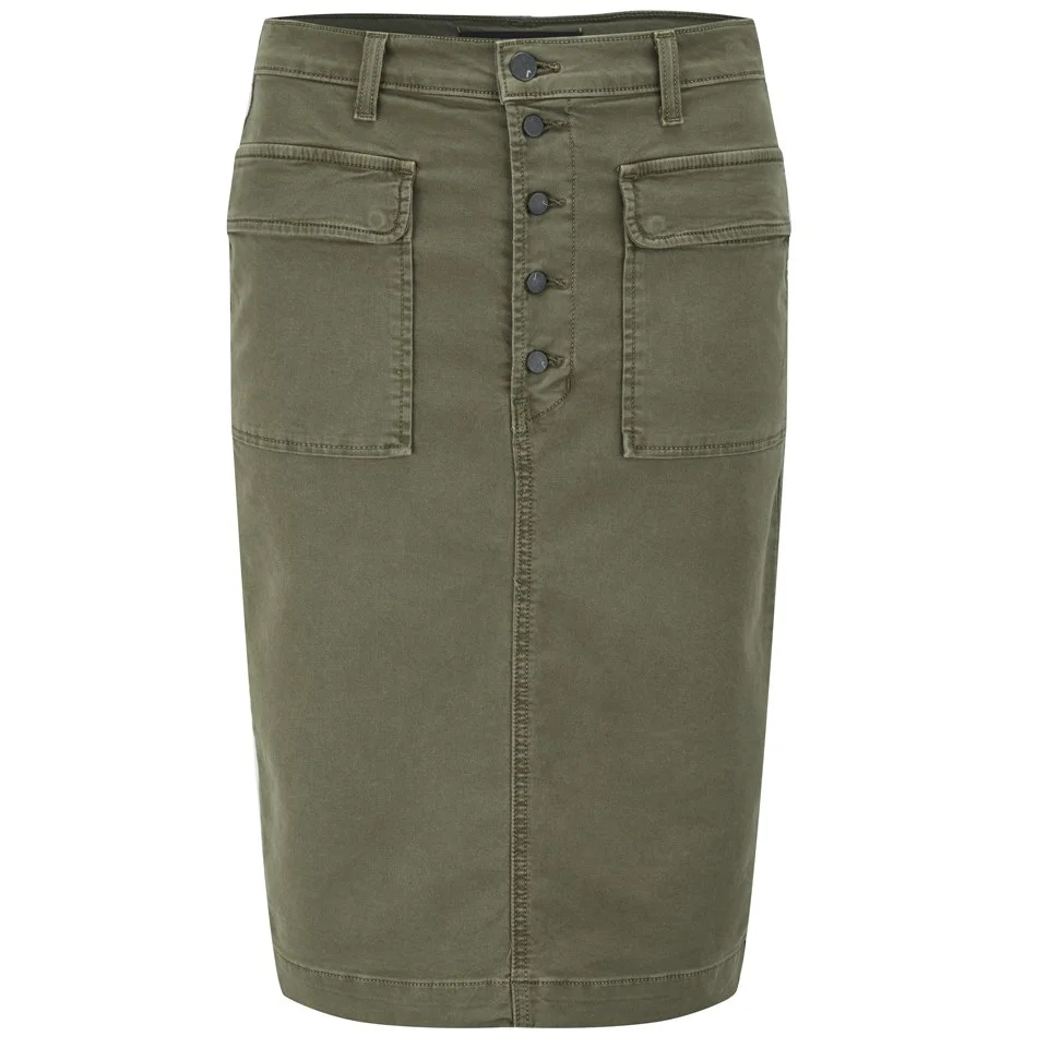 J Brand Women's Ani Button Front Skirt - Olive Drab Image 1