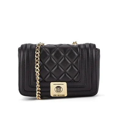 Love Moschino Women's Quilted Small Cross Body Bag - Black