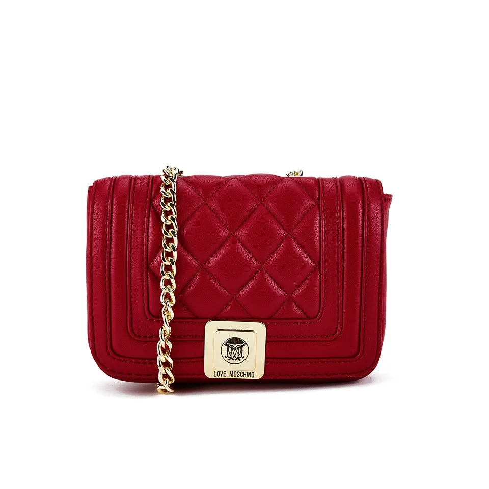 Love Moschino Women's Quilted Patent Small Cross Body Bag - Red Image 1