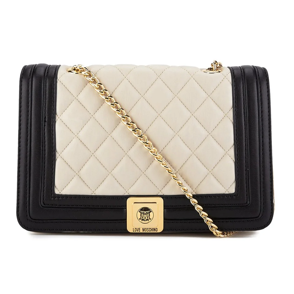 Love Moschino Women's Quilted Cross Body Bag - Black/Ivory Image 1