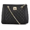 Love Moschino Women's Quilted Shoulder Bag with Chain Strap - Black - Image 1