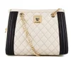 Love Moschino Women's Quilted Shoulder Bag with Chain Strap - Black/Ivory - Image 1