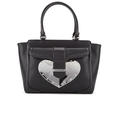 Love Moschino Women's Gold Heart Tote Bag - Black