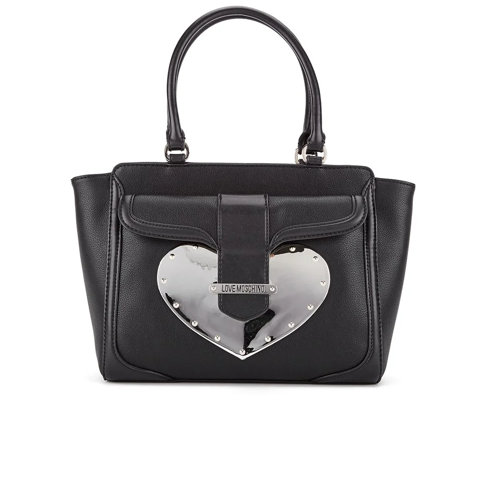 Love Moschino Women's Gold Heart Tote Bag - Black Image 1