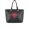 Love Moschino Women's Quilted Heart and Stud Tote Bag - Black - Image 1