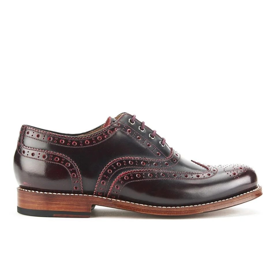 Grenson Women's Rose Leather Brogues - Cherry Rub Off Image 1