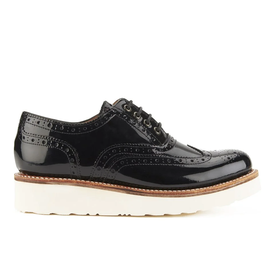 Grenson Women's Emily V Patent Leather Brogues - Black Patent Image 1