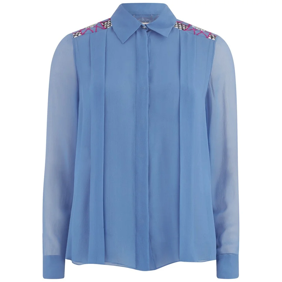 Matthew Williamson Women's Georgette Embroidered Shirt - Forget Me Not Image 1