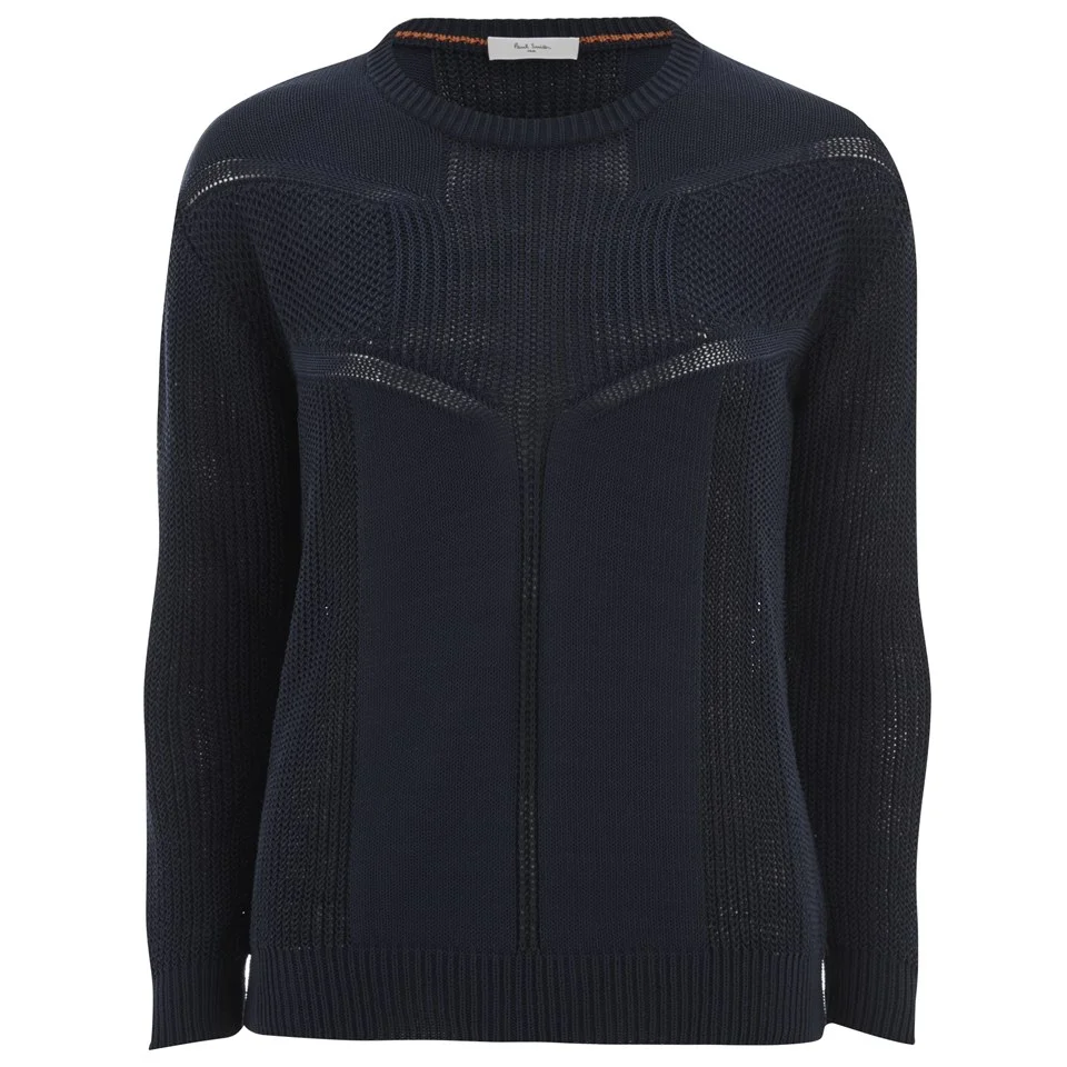 Paul by Paul Smith Women's Cotton Crew Neck Knitted Jumper - Navy Image 1