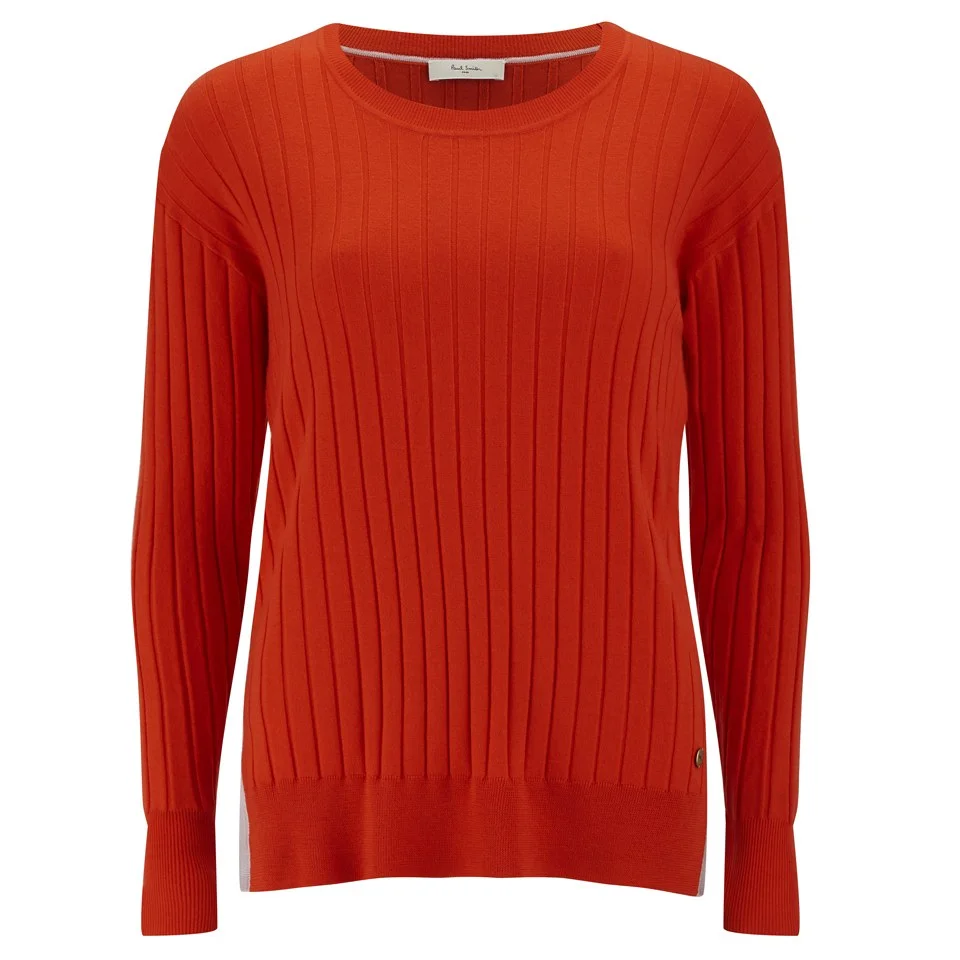 Paul by Paul Smith Women's Rib Crew Neck Knitted Jumper - Orange Image 1