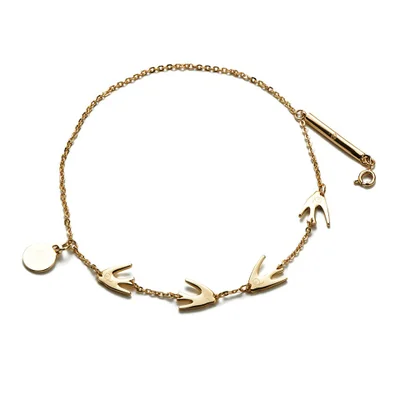 McQ Alexander McQueen Women's Fine Chain Swallow Bracelet - Shiny Gold
