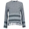 House of Holland Women's Afghan Check Long Sleeve Top - Black/White - Image 1