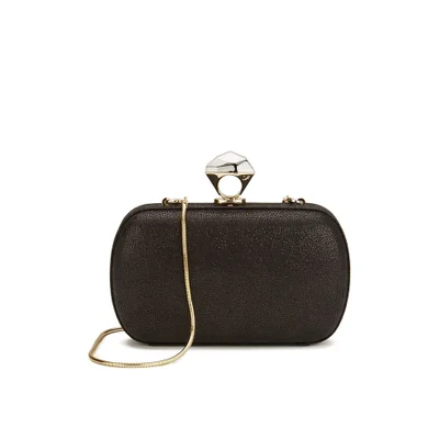 Diane von Furstenberg Women's Powerstone Minaudiere Sparkle Clutch Bag - Caviar Black