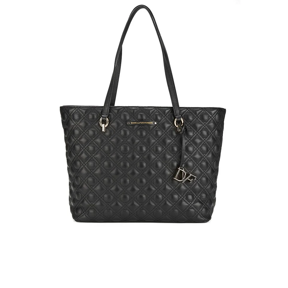 Diane von Furstenberg Women's Ready-to-Go Caning Quilt Leather Tote Bag - Black Image 1