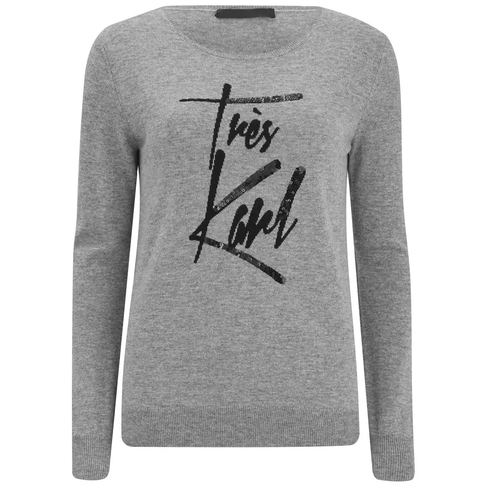 Karl Lagerfeld Women's Dani Tres Karl Ikonik Sweatshirt - Grey Image 1