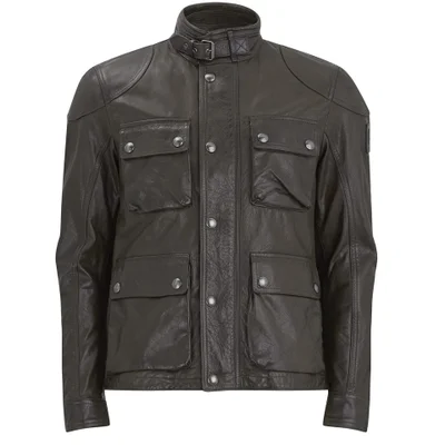 Belstaff Men's Burgess Leather Blouson Jacket - Dark Brown