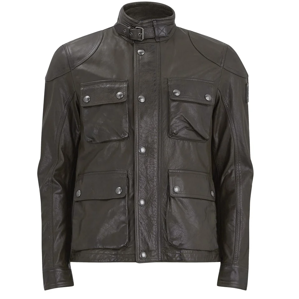Belstaff Men's Burgess Leather Blouson Jacket - Dark Brown Image 1
