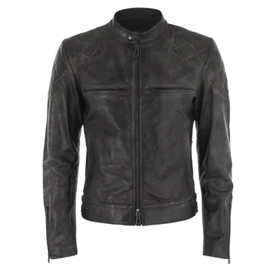 Beckham for Belstaff Men's Stannard Leather Blouson Jacket - Black