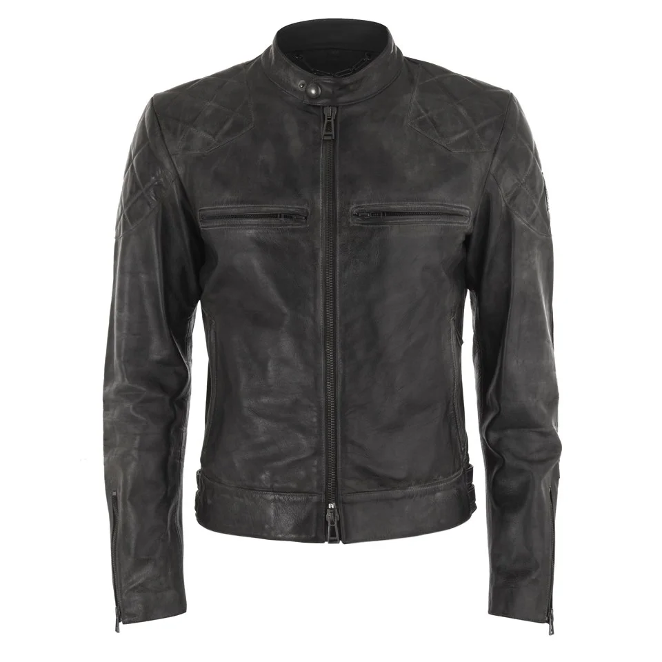 Beckham for Belstaff Men's Stannard Leather Blouson Jacket - Black Image 1