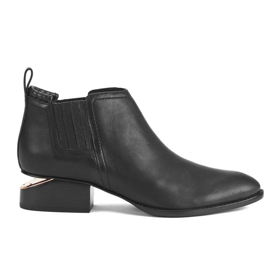 Alexander Wang Women's Kori Leather Ankle Boots - Black/Rose Gold Image 1