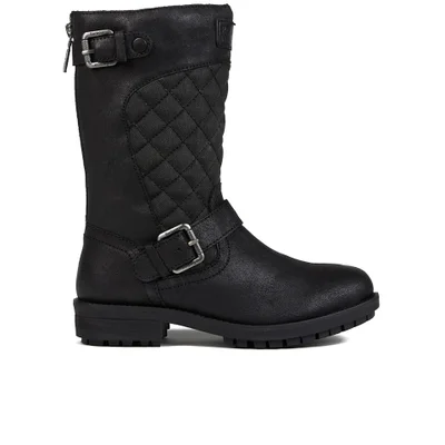 Barbour International Women's Shadow Quilted Leather Biker Boots - Black