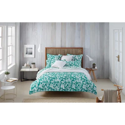 Sheridan Coral Reef Tailored Pair of Pillowcases - Green
