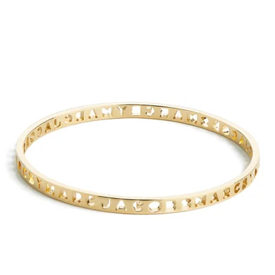 Marc by Marc Jacobs Women's Tiny Cut It Out Logo Bangle - Oro
