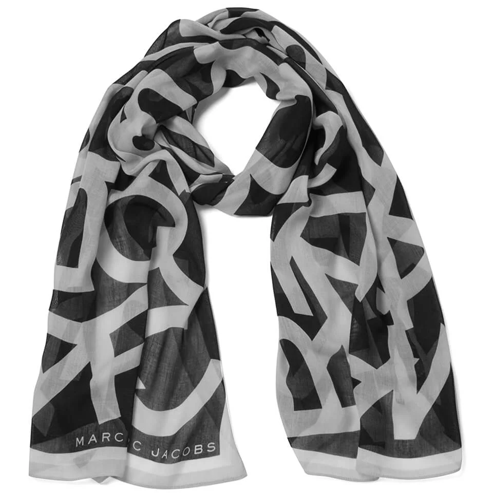 Marc by Marc Jacobs Women's Woven Bold Logo Scarf - Black/Multi Image 1