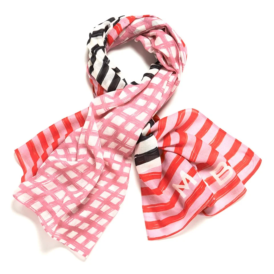 Marc by Marc Jacobs Women's Woven Stripe Mash Up Scarf - Pink/Multi Image 1