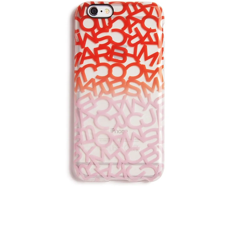 Marc by Marc Jacobs Women's Scrambled Logo iPhone 6 Ombre Phone Case - Bright Tangelo/Multi Image 1