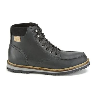 Lacoste Men's Montbarb Leather Lace Up Boots - Black