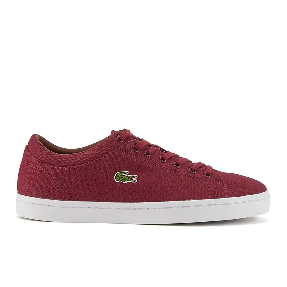 Lacoste Men's Straightset Canvas Trainers - Dark Red Image 1
