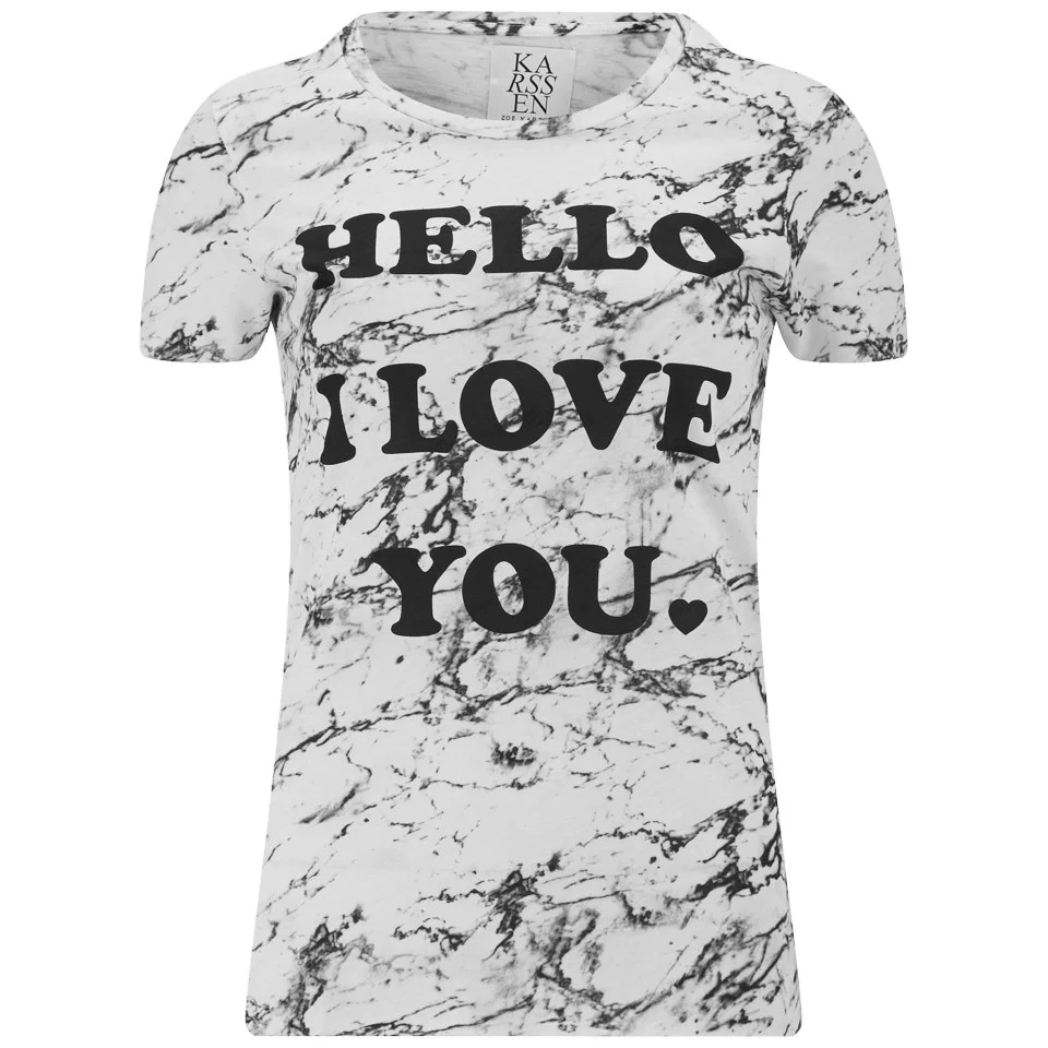 Zoe Karssen Women's Hello I Love You T-Shirt - White Image 1