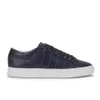 HUGO Women's Corynna Croc Leather Mid Low Trainers - Open Blue - Image 1