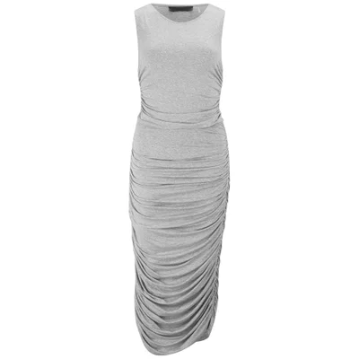 Norma Kamali Women's Shirred Teaser Half Calf Dress - Heather Grey