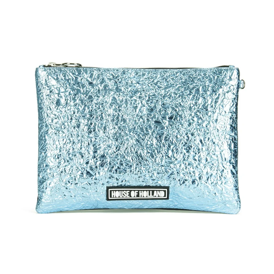 House of Holland Women's Cuki Patch Clutch - Blue Image 1