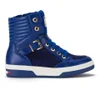 Love Moschino Women's Ribbed Hi-Top Buckle Trainers - Blue - Image 1