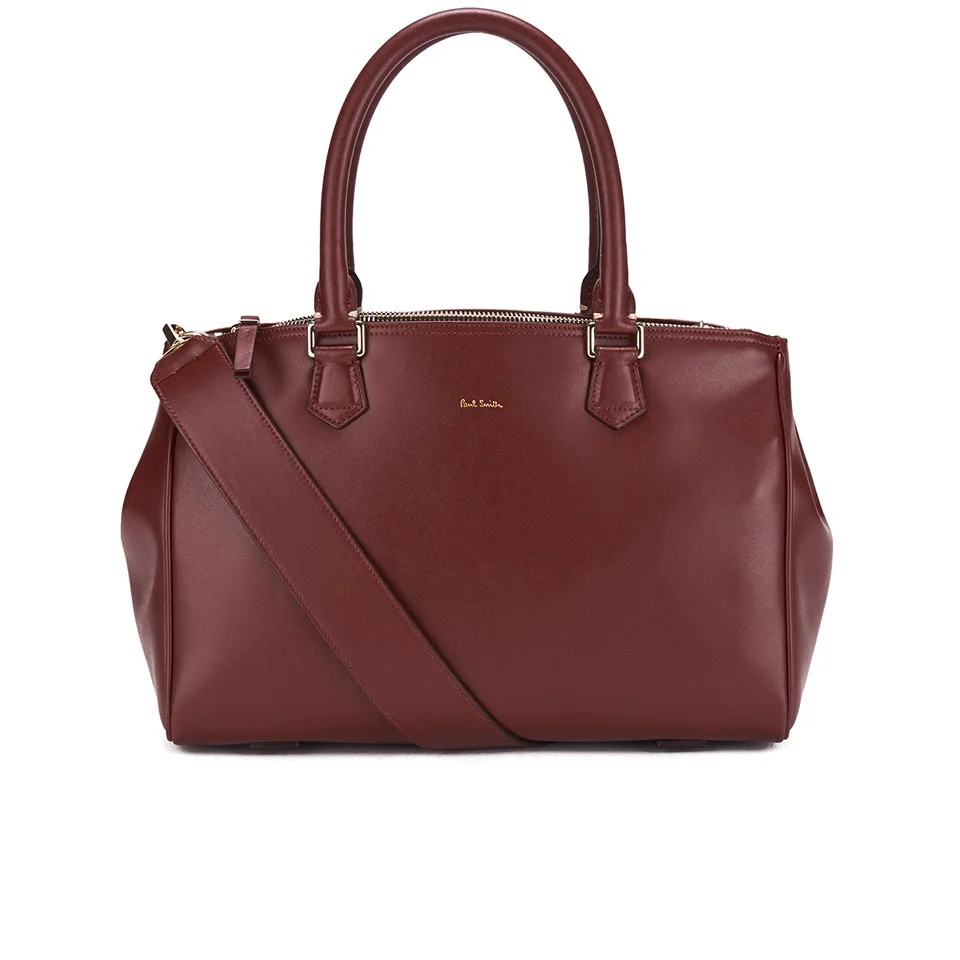 Paul Smith Accessories Women's Small Double Zip Leather Tote Bag - Raspberry Image 1