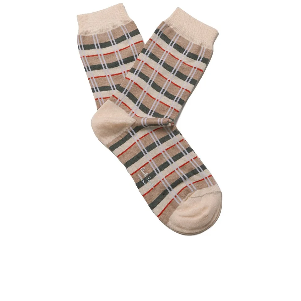 Paul Smith Accessories Women's Architecture Check Socks - Pink Image 1