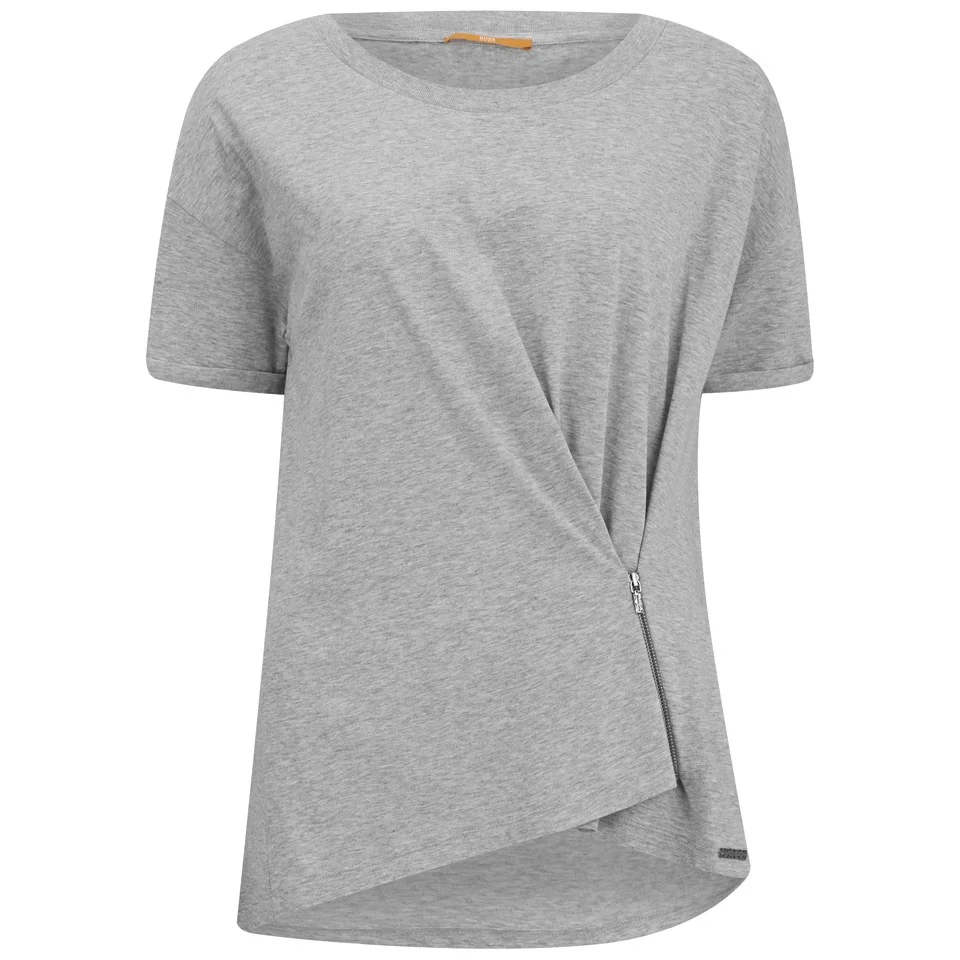 BOSS Orange Women's Tazip T-Shirt - Medium Grey Image 1