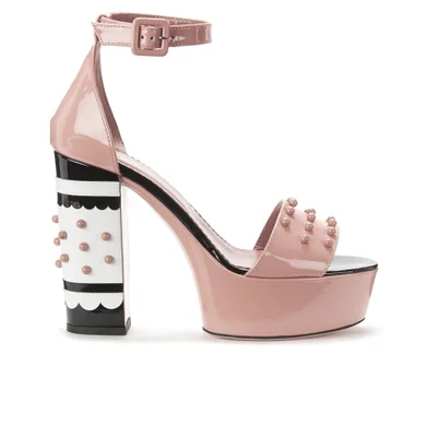 REDValentino Women's Studded Heeled Sandals - Nude
