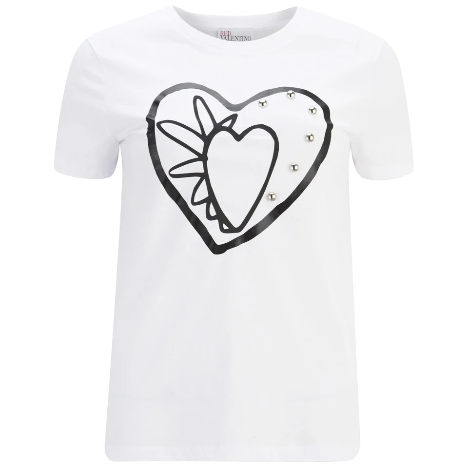 REDValentino Women's Heart T-Shirt - White Image 1