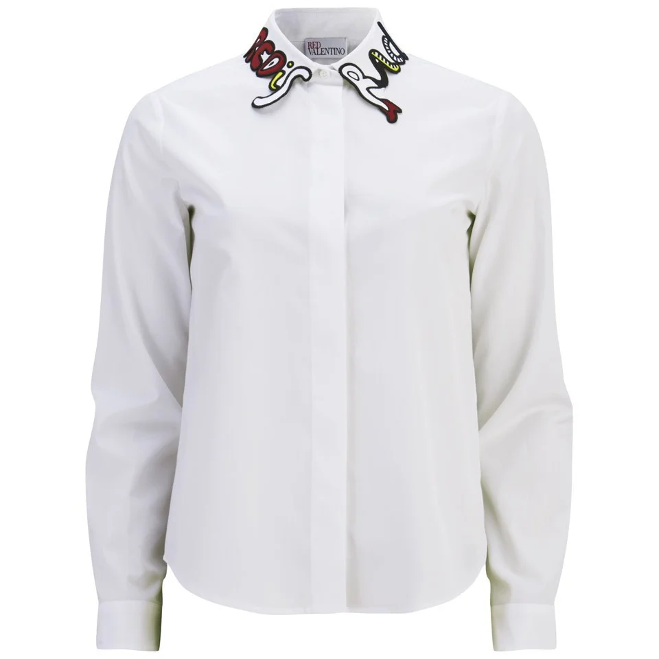 REDValentino Women's White Shirt with Collar - White Image 1