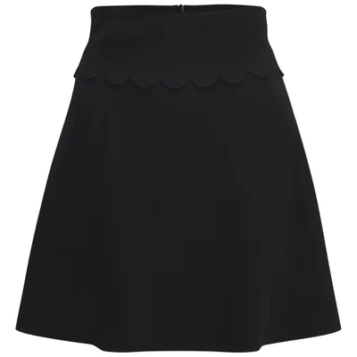 REDValentino Women's Scalloped Edge Skirt - Black