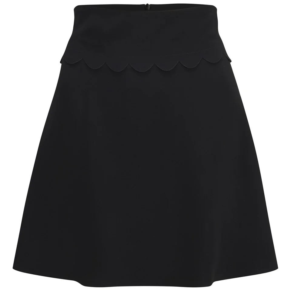 REDValentino Women's Scalloped Edge Skirt - Black Image 1