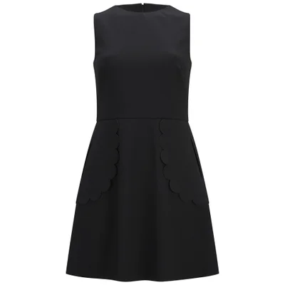 REDValentino Women's Scalloped Dress - Black