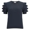 REDValentino Women's Ruffle Sleeve T-Shirt - Blue - Image 1