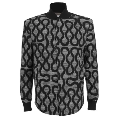 Vivienne Westwood Men's Squiggle Spugna Shirt-Hem Bomber Jacket - Grey Spugna