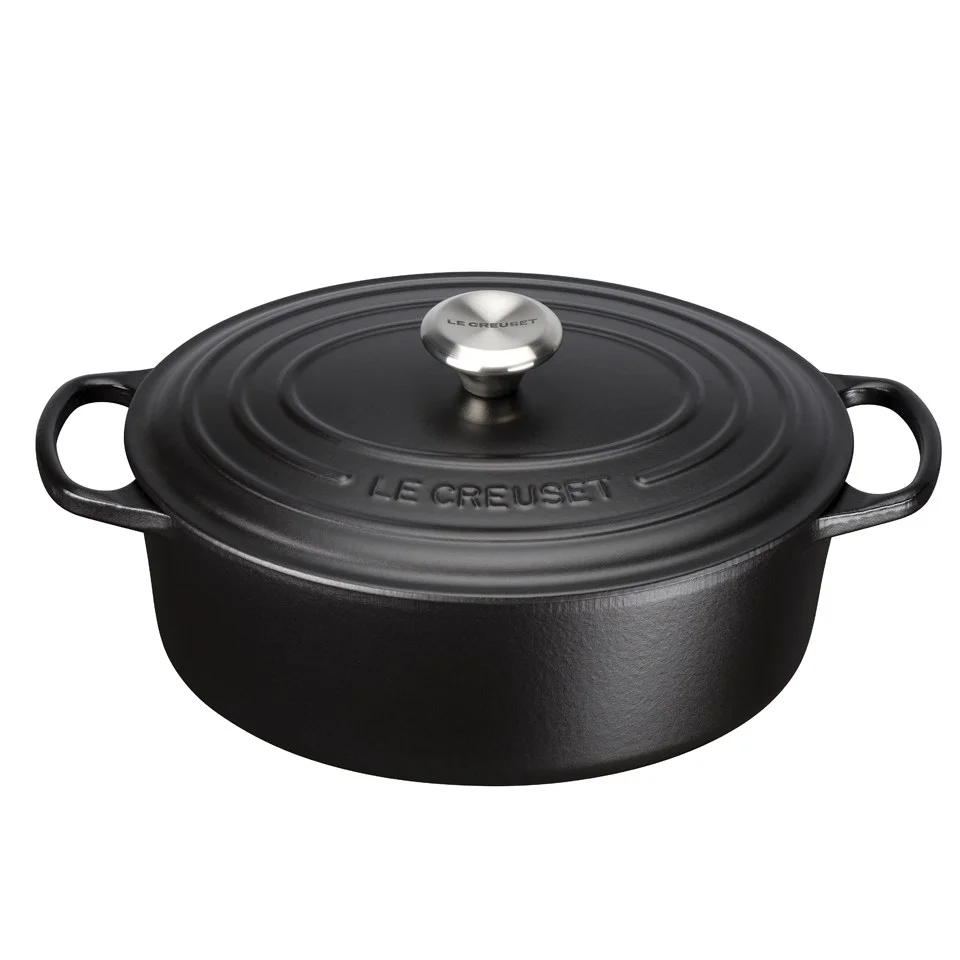Le Creuset Signature Cast Iron Oval Casserole Dish - 29cm - Satin Black Image 1